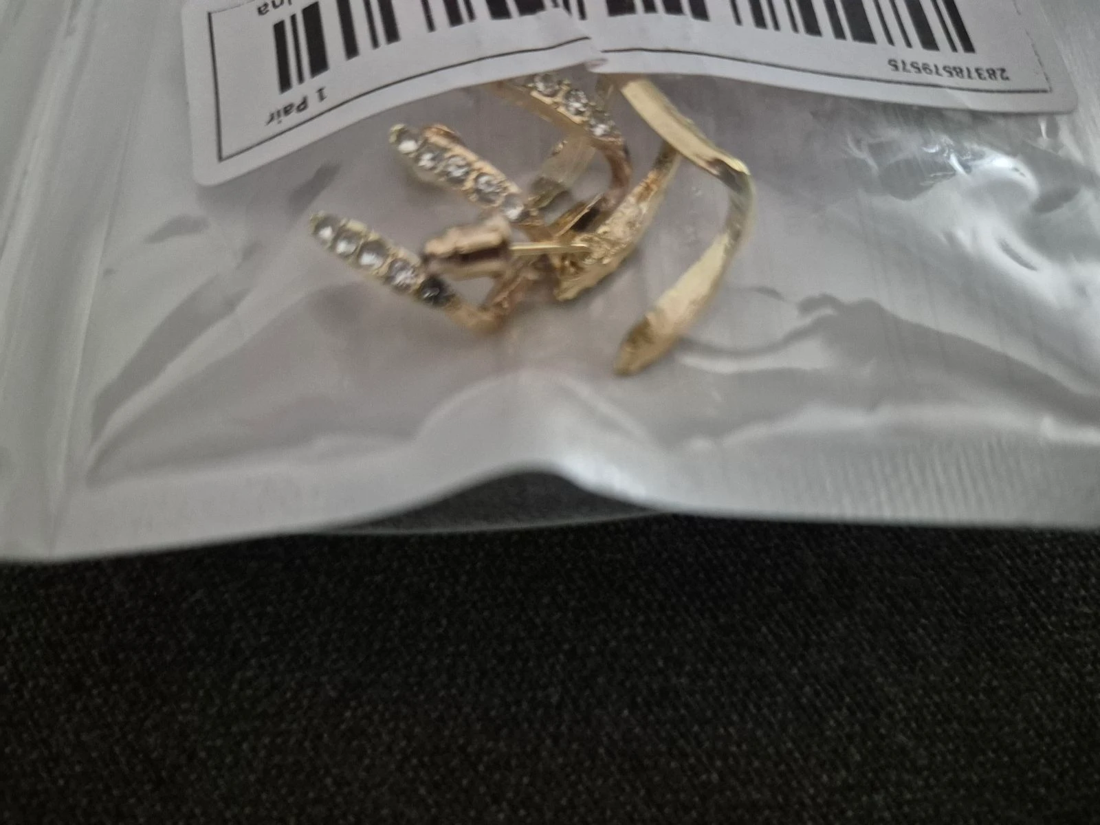 Gouden oorbellen met strass van roestvrij staal – photo 3